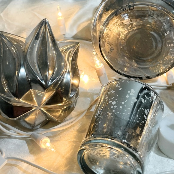 🔥Pottery Barn vintage holiday mercury glass home decor Lenox crystal votive - Picture 10 of 16